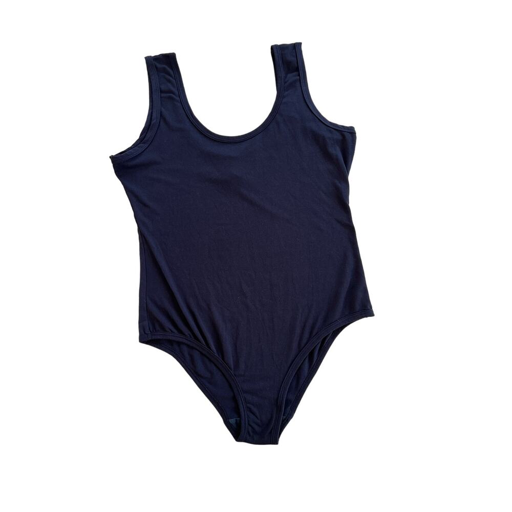 Style5 Women's Black Scoop Neck Sleeveless Tank Bodysuit - Size Large